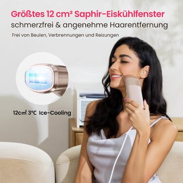 Пристрій для епіляції IPL, 25 Дж, лазерне видалення волосся для жінок та чоловіків, безболісна технологія охолодження сапфіром, довготривалий ефект для зони бікіні, ніг, пахв, тіла, колір: шампань-золото