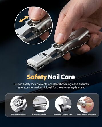 Набір для манікюру (ножиці для нігтів) Edelstahl 2026 – для чоловіків та жінок, для товстих нігтів, з пилкою, сріблястий
