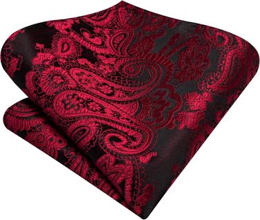 Набір краваток для чоловіків: краватка, нагрудна хустинка, краваття, затискачі для краваток, застібка для краватки, 5 шт. чорний/червоний, для весілля, формальний стиль