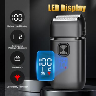 Електричний гоління для чоловіків Flintronic: водонепроникний, багатофункціональний, з глибоким очищенням, USB-C, 120 хв, 2-в-1, чорний