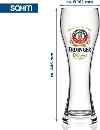 Набір келихів для пшеничного пива ERDINGER Weizenbierglas 0,5 л (6 шт) - Оригінал, подарунковий набір