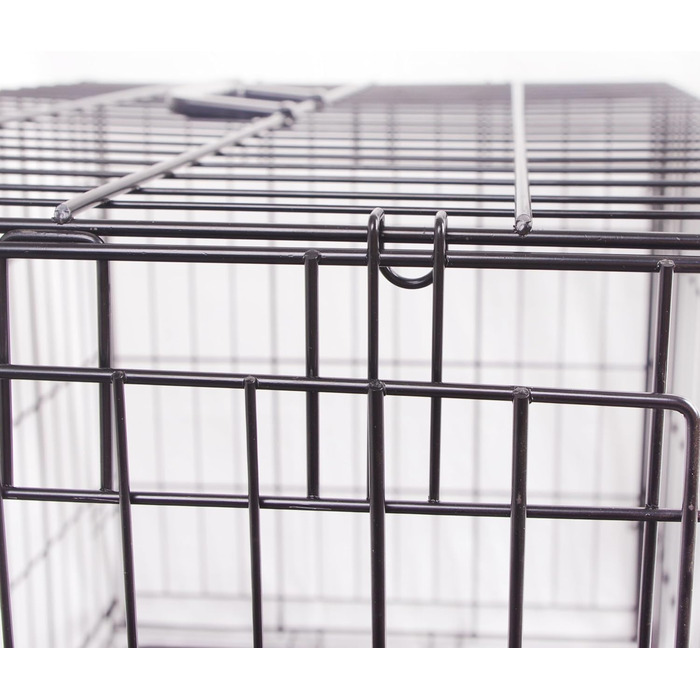 Міцна складана переноска для собак з металевого дроту з піддоном, одностулковими дверима, 76,2 x 48,3 x 53,3 см, чорна