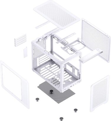 Корпус для ПК Jonsbo C6 MAX білий – компактний mATX з ручкою, сітчаста передня панель, підтримка GPU до 335 мм, CPU-кулер до 170 мм, 5 місць для вентиляторів