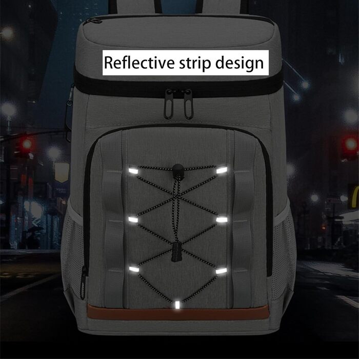 Терморюкзак-холодильник 30 л, велика місткість, для пікніка, пляжу, кемпінгу (світло-сірий)