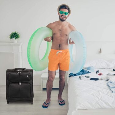 Розширюваний валіза Aerolite 55x40x20/23 см – ручна поклажа для Lufthansa, Eurowings, Condor, SunExpress, TUI (Чорний)