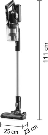 Акумуляторний пилосос Trotec VC 155 E – 2-в-1 ручний бездротовий пилосос – 25,2 В Li-Ion акумулятор, 150 Вт, без мішка, антрацит