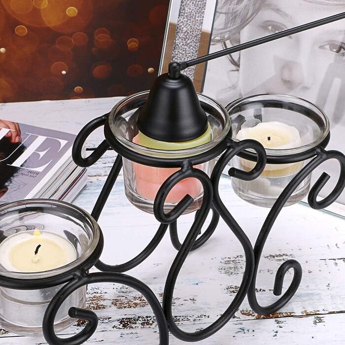 NEOYARDE Candle Snuffer, Stainless Steel Wick, Flame Extinguisher, Candle Accessories, Gift Pack for Candle Lovers, Black