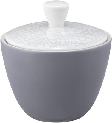 Seltmann Weiden 001.743874 Fashion elegant grey sugar bowl 0.26 L, Porcelain, Grey/White