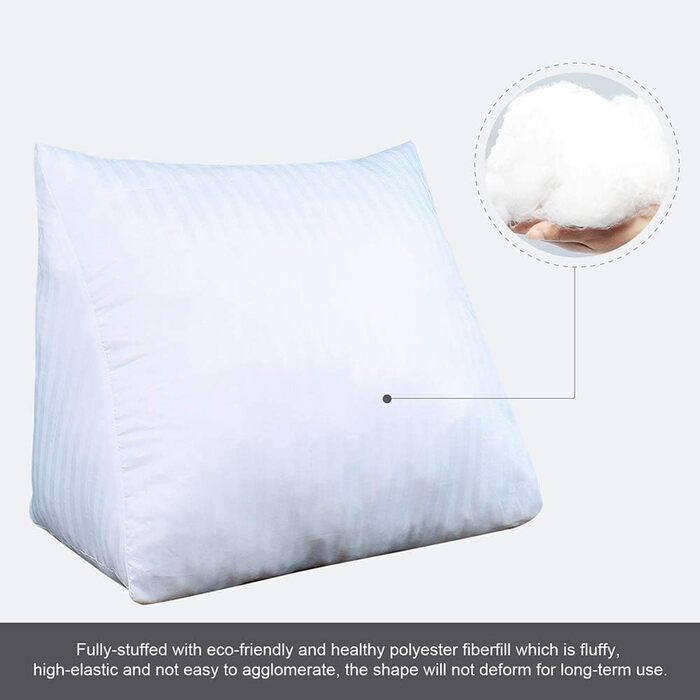 Підголовник для спини Johnear: трикутна подушка для ліжка, дивана, читання (сірий, 45x20x35 см)