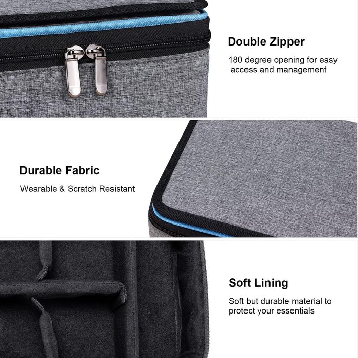 BERTASCHE Cable Bag - Large Cable Bag with 11-inch Tablet Pocket for Travel, Work, University, Electronics Accessories Bag
