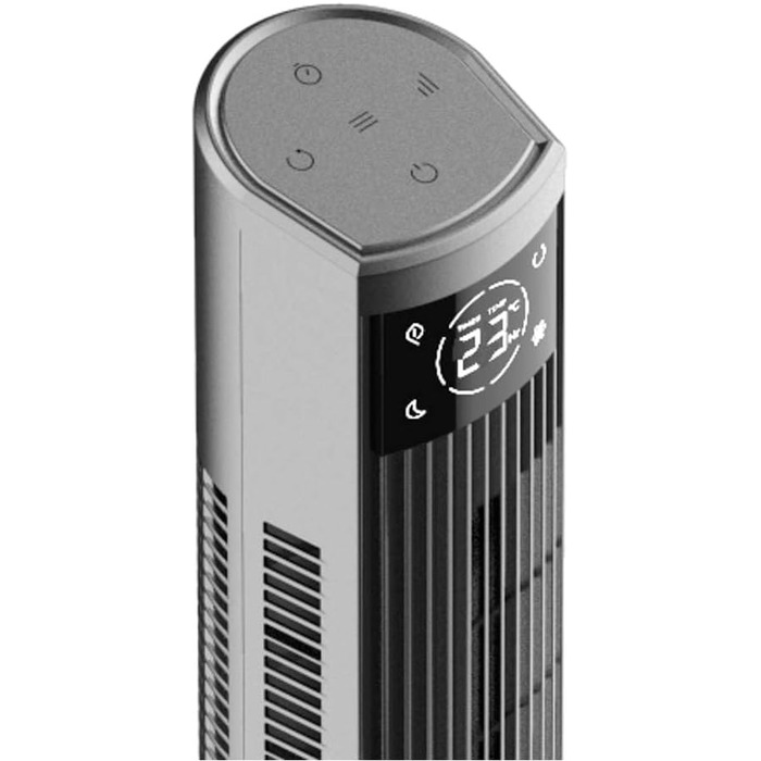 Вентилятор турецький Cecotec EnergySilence 9090 Skyline Ionic, 119 см, 45 Вт, іонізатор, LED-дисплей, пульт, 3 режими, таймер 12 год, осциляція 70º, сірий