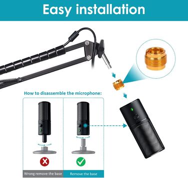 Razer Seiren X: кріплення-плече для мікрофона з поп-фільтром (YOUSHARES)