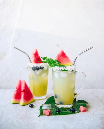 Набір склянок KROSNO Alex 4 шт. 400 мл: кавові, чайні, з ручкою | KROSNO