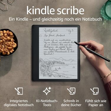 Kindle Scribe (2022) – електронна книга та цифрове блокнот з Paperwhite екраном (10.2 дюйми, 300 ppi), 64 GB, стилус, 3 місяці Kindle Unlimited