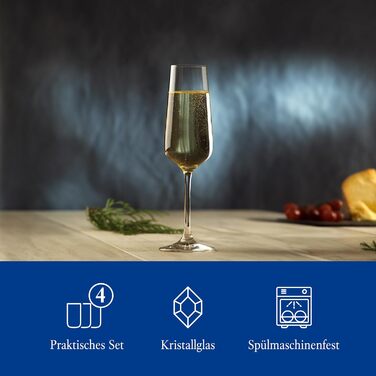 Набір келихів для шампанського Villeroy & Boch Ovid, 4 шт, кришталеве скло, для шампанського, просекко, шампанського