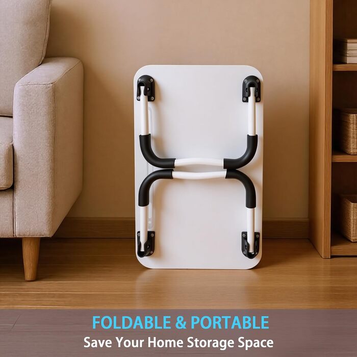 Лaptоп-стіл на ліжко - стіл для ноутбука 48 x 30 см, піднос для сніданку, для їжі, читання, письма, роботи, підставка для ноутбука в ліжко, диван, офіс та дім (Сірий) (Білий)