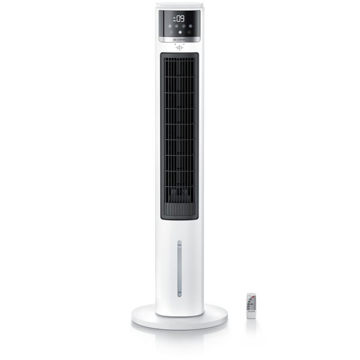 Вентилятор з водяним охолодженням Brandson ECO Design: тихий, 9 швидкостей, таймер, осциляція, іонізація, з пультом, білий