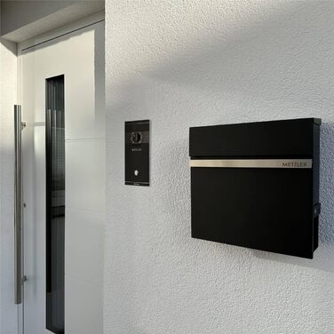 Поштовий ящик Metzler Stelio Anthrazit з газетницею та гравіюванням імені з нержавіючої сталі V2A - RAL 7016