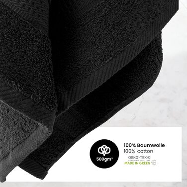 Набір рушників BaSaTex 8 шт. Premium 50x100 см з бавовни, чорний. Сертифікат Öko-Tex Made in Green.