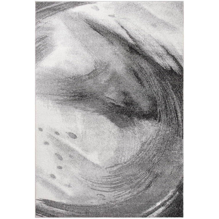 Килимок Kurzflor з коротким ворсом для вітальні, спальні та дитячої кімнати. Сучасний дизайнерський килимок TC-Fashion 6114 в сірому кольорі (Circle Grau, 140x200 см)