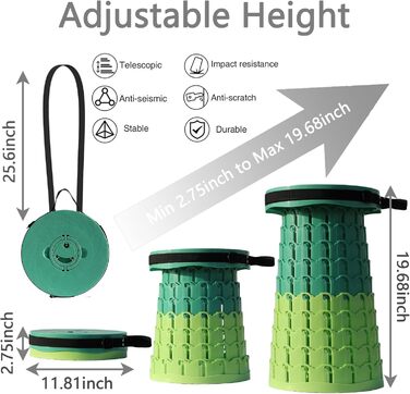 Складаний стілець PLOGGING Upgrade XXL із подушкою, переносний табурет для дорослих, посилена конструкція, навантаження до 450 кг, розкладний кемпінговий стілець для туризму, відпочинку, подорожей, зелений