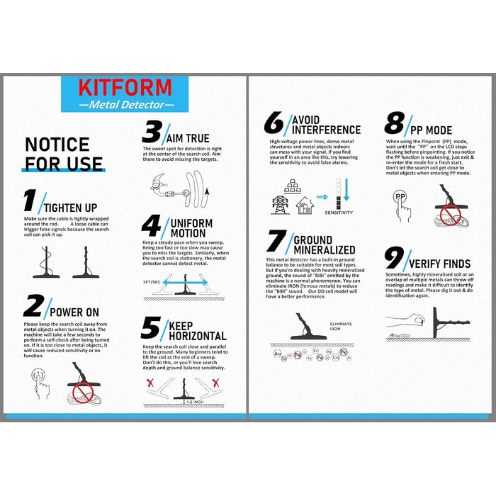 Металодетектор Pro Set: 5 режимів, для дорослих та дітей, водонепроникний IP68, з навушниками та лопаткою