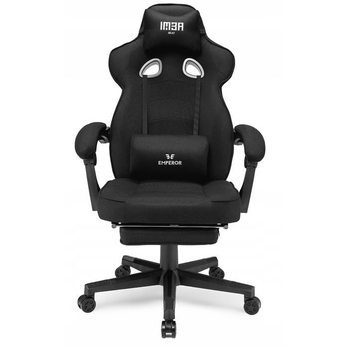 Ігрове крісло IMBA seat Emperor, тканина, чорне