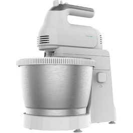 Міксер Cecotec PowerTwist 500 Full Steel: 500 Вт, 5 швидкостей + турбо, 3 насадки (міксер, гак, віночок), чаша 3.5л, сталь