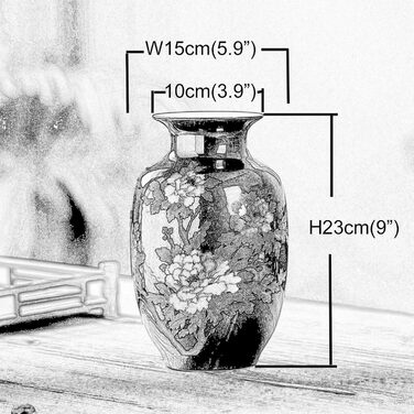 Керамічна ваза ручної роботи з маком, 23 см - декор для дому та весілля