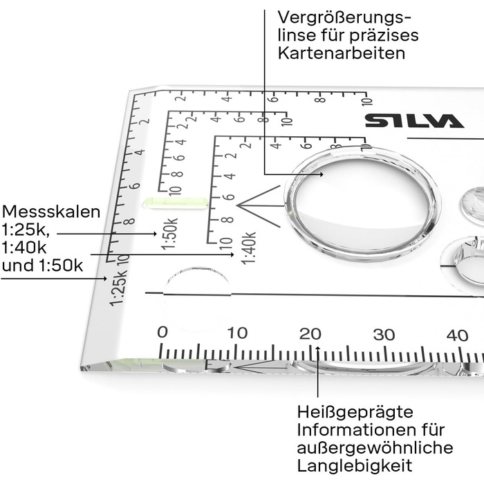 Silva Kompass Outdoor - Expedition 4 Hiking Compass - Map Scales 1:25k, 1:40k, 1:50k - Marching Compass for Advanced Users - Rotating Compass Housing - Military Compass