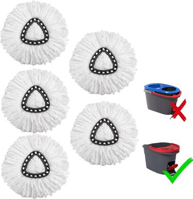 Replacement heads for Ocedar Mop, replacement head, EasyWrin Spin Mop heads, easy cleaning, 5 pieces