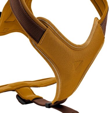 Нашийник для собак HUNTER Neopren, коричневий/карамель, розмір L, міцний нейлон, м'яка неопренова підкладка, світловідбиваючий матеріал 3M Scotchlite, зручний у догляді, комфортний