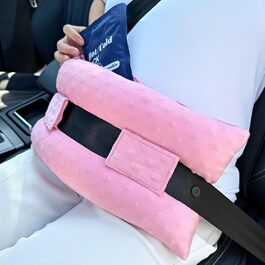 Hysterectomy Seat Belt Pillow, Hysterectomy Recovery, a Must-Have After Surgery, Belly Pillow with Ice/Heat Pack for Tummy Tuck, C-Section Recovery, Gifts, Minky Dot Coral