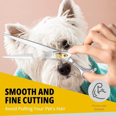 Професійна ножиця для грумінгу собак та котів Dream Reach 8 дюймів, 440C нержавіюча сталь, ергономічна ручка, регульований гвинт