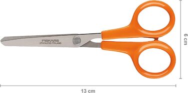 Ножиці Fiskars Classic для хобі, 13 см, для правшів і лівшів, нержавіюча сталь, пластикові ручки, помаранчеві