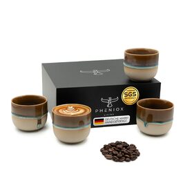 Набір порцелянових чашок Illusion, 4 шт. по 120 мл, без ручки, для еспресо, сумісний з посудомийною машиною, для мікрохвильової печі, подарункова коробка