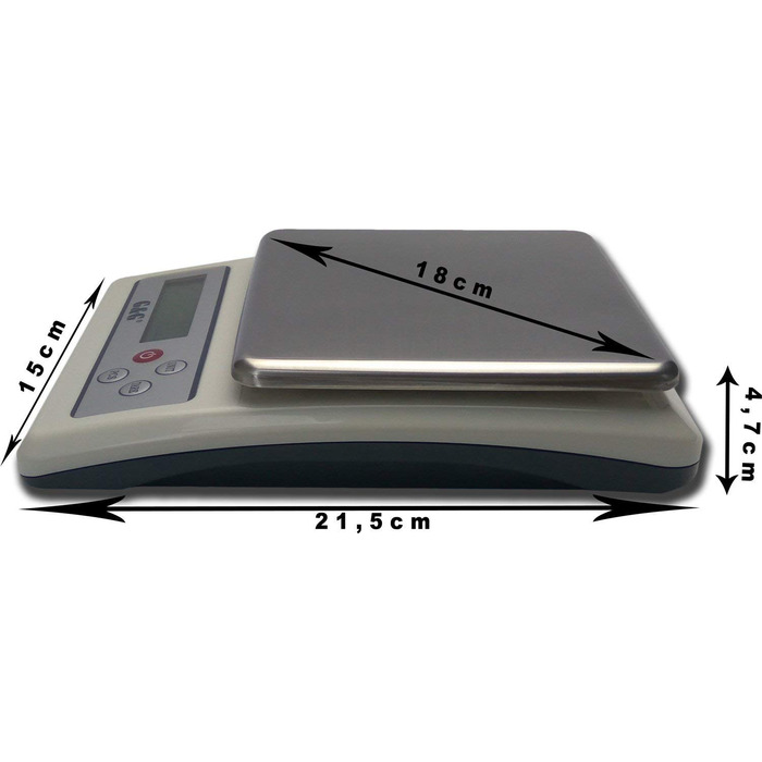 Кухонні ваги G&G KF6K: цифрова вага, 6 кг / 0.1 г, з автоматичним вимкненням, з живленням від мережі та батарейок