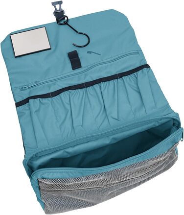 Косметичка VAUDE WegaWrap з дзеркалом, тримачем для зубної щітки та гачком для підвішування, водостійка, з продуманою внутрішньою організацією (Baltic Sea)