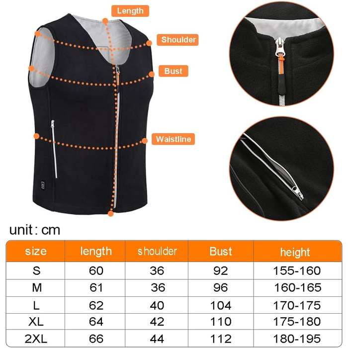 Електрична гріюча жилетка для жінок та чоловіків, тепла жилетка з флісу, USB, для піших прогулянок, велоспорту, полювання, XL
