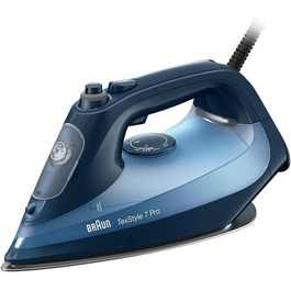 Праска Braun TexStyle 7 Pro SI 7160 BL з парою, Freeglide 3D підошва, вертикальне відпарювання, 3000 Вт, синя