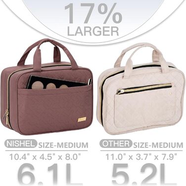 Органайзер для подорожей NISHE для жінок, підвісний аксесуар для шампунів, кондиціонерів, пензликів та інших засобів особистої гігієни (M, рожевий палісандр)