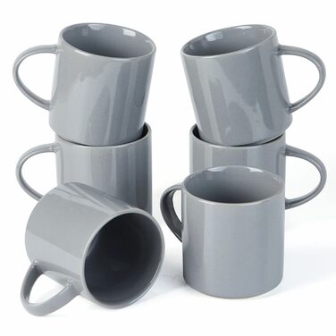 Набір посуду Nebula для 6 осіб, 18-ти частинний: тарілки та миски, керамічний набір, таріль/сервіз, підходить для мікрохвильової печі та посудомийної машини, колір кориця (темно-сірий), 6 чашок (355мл)