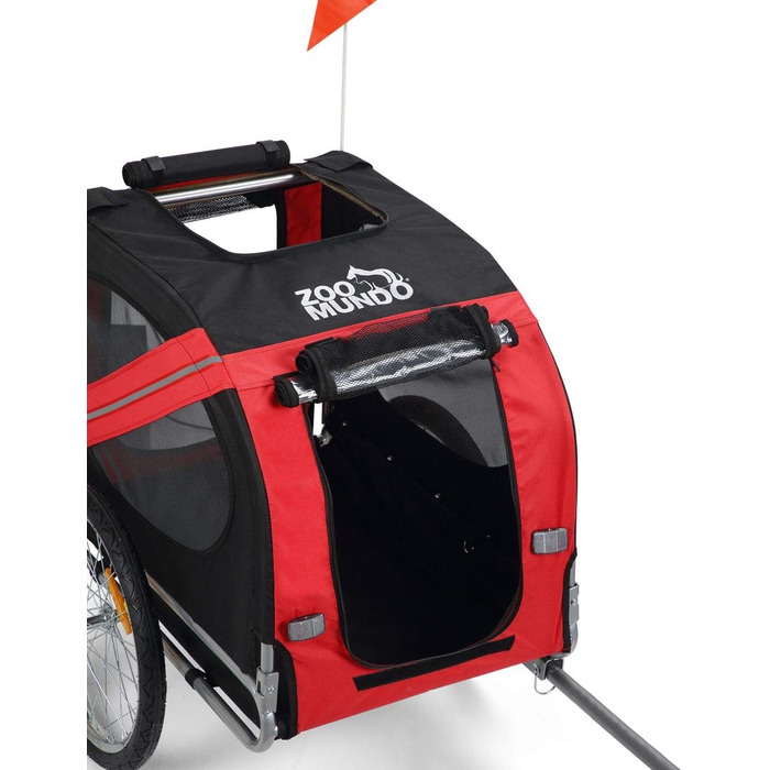 Причіп для велосипеда Zoomundo для собак, зелений/чорний - срібна рама