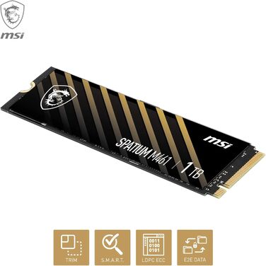 SSD накопичувач MSI Spatium M461 PCIe 4.0 NVMe M.2 1TB - високошвидкісний SSD для ігор та роботи