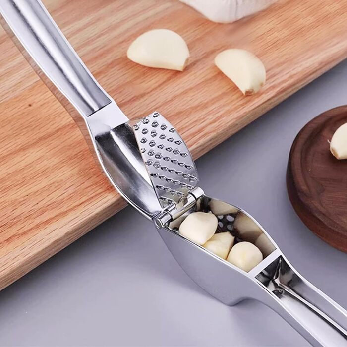 Преса для часнику з нержавіючої сталі, легке вичавлювання, професійна преса для часнику, набір для подрібнення та очищення часнику, легко миється