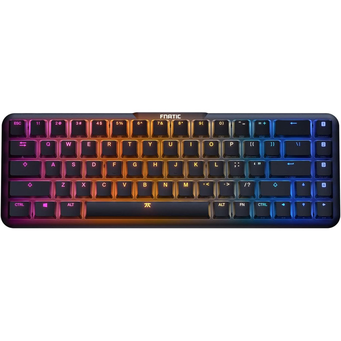 Механічна ігрова клавіатура Fnatic Gear STREAK65 LP з RGB-підсвічуванням, Speed Silver-світлодіодні перемикачі, компактний формат 65%, QWERTZ (DE-Layout)