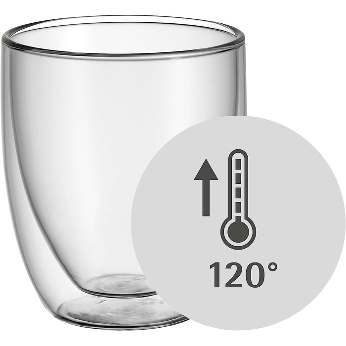 WMF Double-Walled Cappuccino Glasses Set, 2-Piece, Double-Walled Glasses 250ml, Floating Effect, Thermal Glasses, Heat-Resistant Tea Glass, Coffee Glass