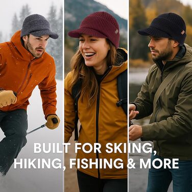 Шапка в'язана з мериносової вовни PolarWool™ TOP-EX, чоловіча/жіноча, з флісовою підкладкою, для зими, біг, катання на лижах, M-XXL (Navy, XL-XXL)