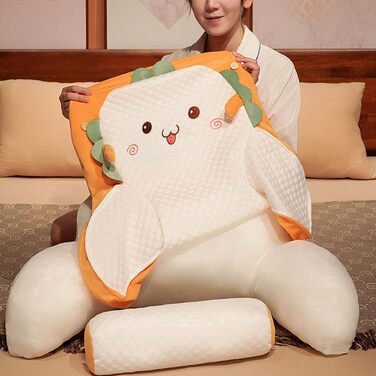 Підголовник для ліжка з підлокітниками, подушка для читання з підтримкою шиї та підлокітниками - для читання, відпочинку та перегляду телевізора (70x40 см)