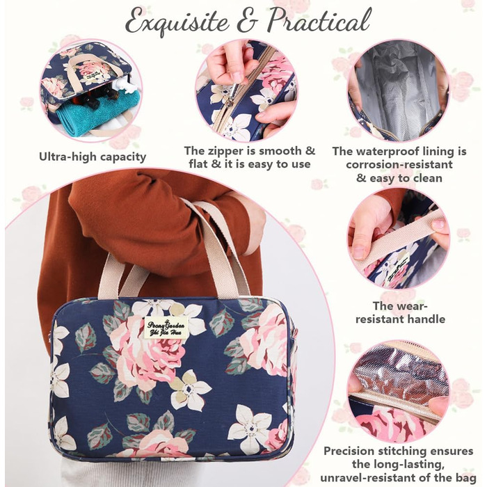 Чоловіча/Жіноча велика косметичка для подорожей, органайзер для косметики та аксесуарів, велика валізка з ручкою #9